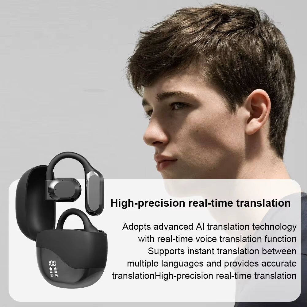 144 Languages Real Time Translation Earbuds Bluetooth-Compatible 5.4 AI Smart Voice Translator for Travel Business Learning